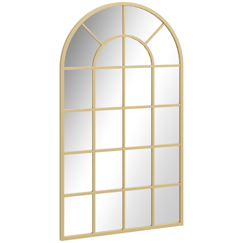 HOMCOM Wandspiegel Garderobenspiegel 110 x 62cm dekorativer Hängespiegel mit Metallrahmen für Schlafzimmer & Wohnzimmer in Gold Aosom.de – Bild 1 von 2