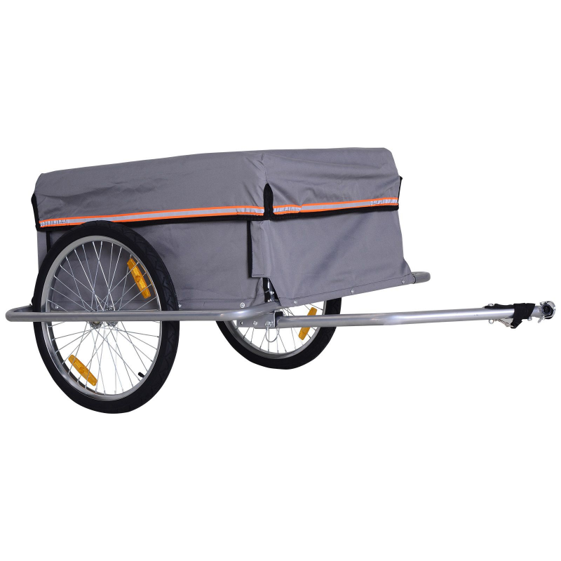 HOMCOM Lastenanhänger Transportanhänger Fahrrad Lasten-Fahrradanhänger Anhänge CargoTrailer Aosom – Bild 1 von 2