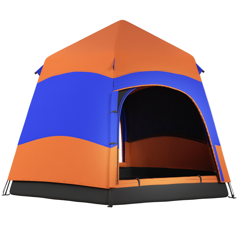 Outsunny Campingzelt 4–6 Personen Familienzelt, Instant-Pop-Up-Zelt mit Regenschutz, Quick Up Zelt wasserdicht mit Moskitonetz und 2 Türen Aosom – Bild 1 von 2