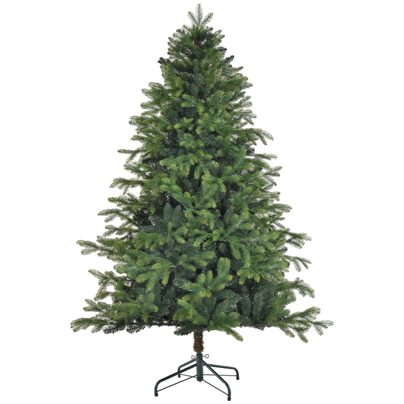 HOMCOM Künstlicher Weihnachtsbaum 180 cm mit 1700 Spitzen, klappbar & stabiler Metallständer, ideal für Weihnachtsdeko, grün Aosom.de – Bild 1 von 2
