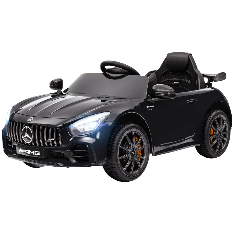 AIYAPLAY Kinder Elektroauto 12 V Kinderauto mit 2,4G Fernbedienung, USB, MP3, Musik, Elektrofahrzeug mit Lichten, Sanftstart, Rückwärtsfunktion, 3-5 km/h, für Kinder 3-6 Jahre, Schwarz Aosom – Bild 1 von 2