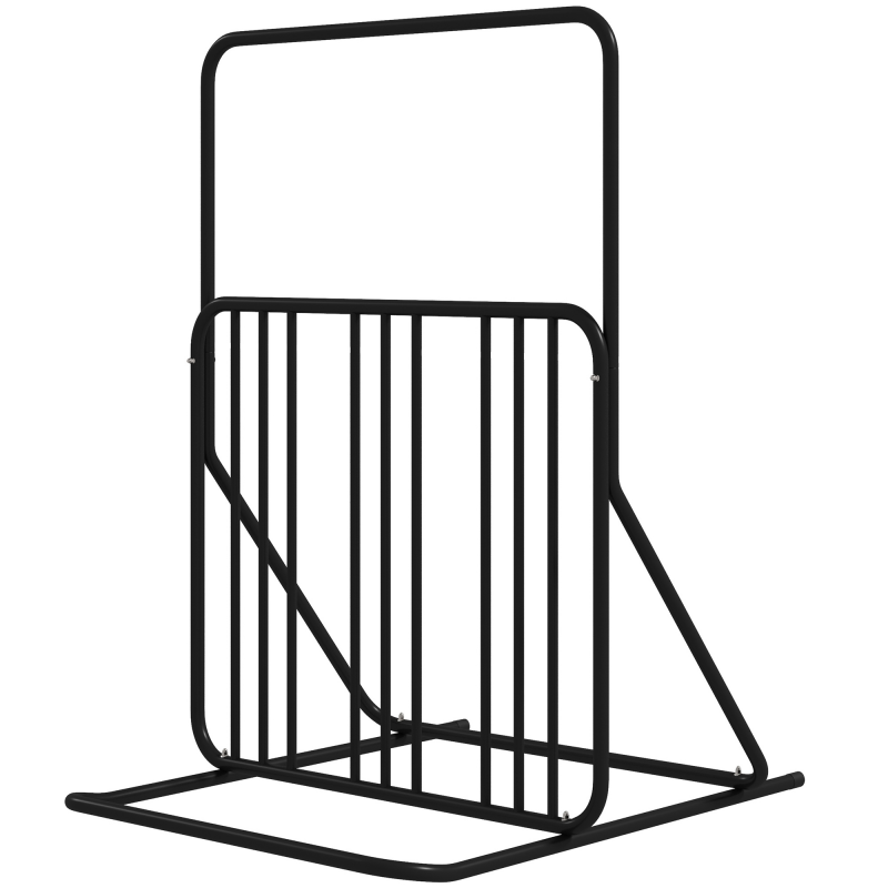 DURHAND Fahrradständer Radständer mit Griff beidseitig für bis zu 4 Fahrräder wetterfest aus Stahl Schwarz 102x92x130cm Aosom.de – Bild 1 von 2
