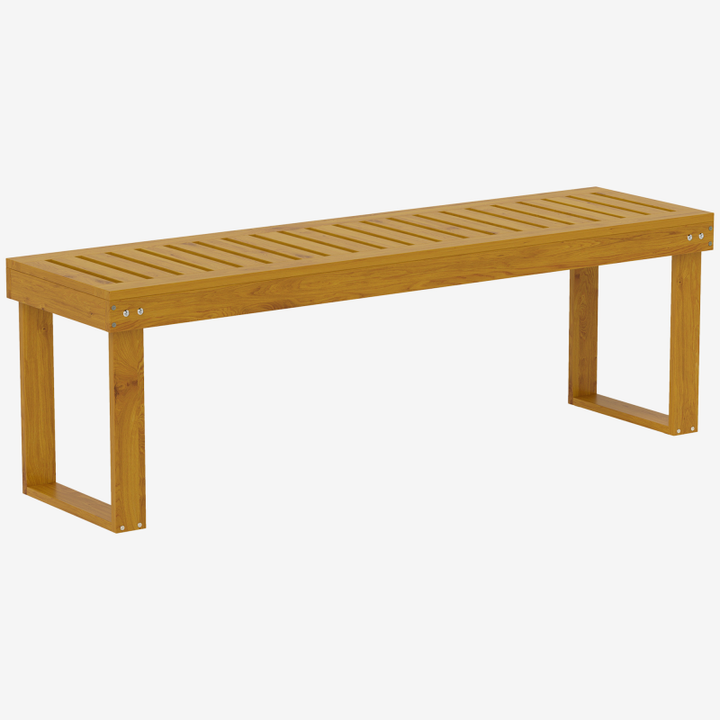 Outsunny 2-Sitzer Gartenbank, wetterfest Sitzbank aus Holz, 300kg Belastbar Parkbank mit Latten-Sitz, Gartenmöbel, Balkonbank für Garten, Balkon, Terrasse Park, Hof, Veranda 128 x 51 x 73 cm, Teak Aosom – Bild 1 von 2