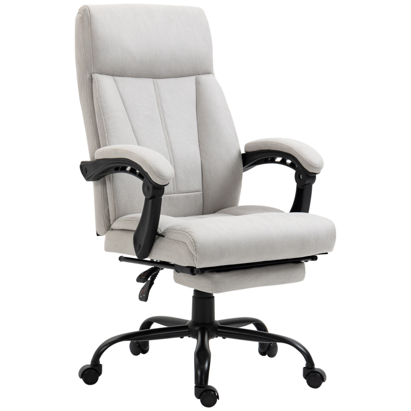 Vinsetto Bürostuhl mit Massagefunktion, ergonomischer Chefsessel mit höhenverstellbarer Fußstütze, Hellgrau für Büro & Homeoffice Aosom.de – Bild 1 von 2