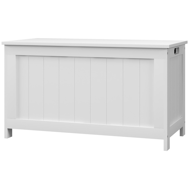 HOMCOM Aufbewahrungsbox Truhe mit Griff und Deckel, 81 x 40 x 46 cm, Gerätebox für Wohnzimmer und Schlafzimmer in Weiß Aosom.de – Bild 1 von 2