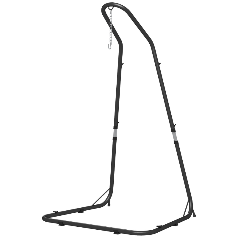 Outsunny Hängestuhlgestell bis 150 kg belastbar, höhenverstellbarer Ständer für Hängesessel, ideal für Garten und Balkon, Schwarz Aosom.de – Bild 1 von 2