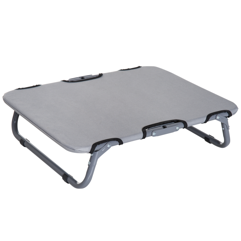 PawHut Hundeliege Outdoor Faltbares Hundebett, Katzenbett, Schlafplatz, Grau, 59x46x15cm Aosom – Bild 1 von 2