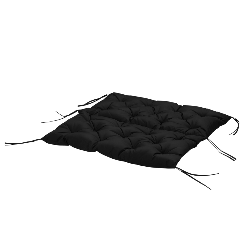 Outsunny 3 Sitzer Bankauflage 100x98x8 cm Bankkissen mit Bändern, Sitzkissen, Outdoor/Indoor Stuhlkissen, Sitzauflage, Sitzpolster, Bankpolster für Gartenmöbel, Sitzbank Hollywoodschaukel, Schwarz Aosom – Bild 1 von 2