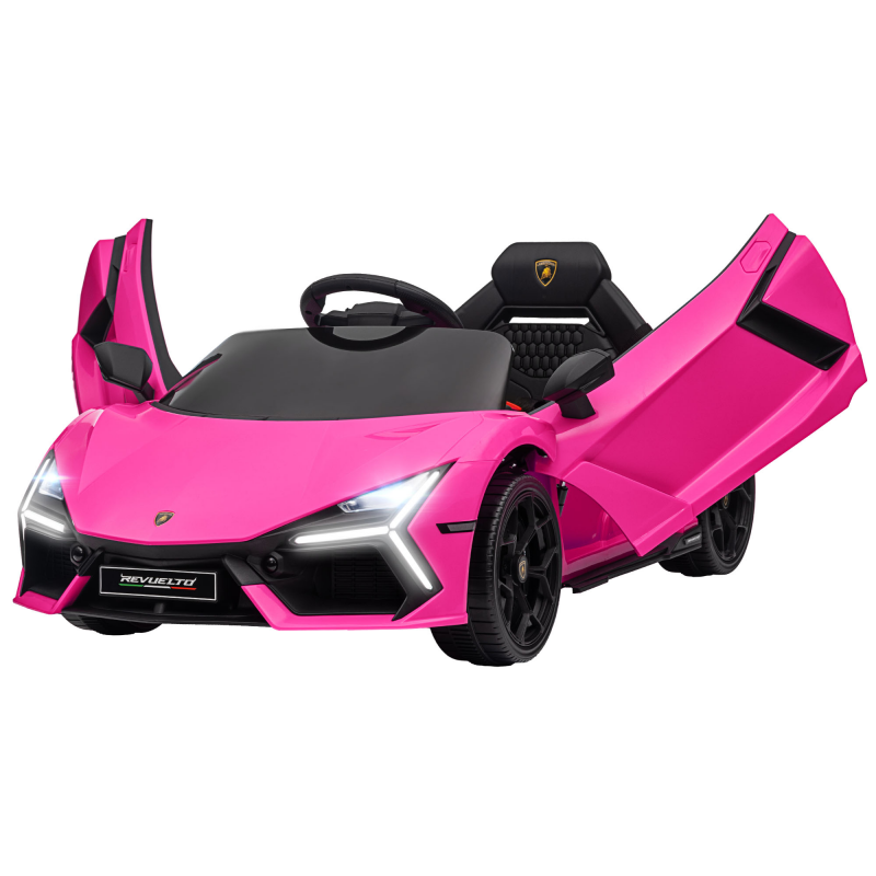 AIYAPLAY Kinder Elektroauto 12V Kinderauto mit 2,4G Fernbedienung, Musik, Elektrofahrzeug mit Leuchte, USB/MP3-Anschluss, Rückwärtsfunktion, bis 5 km/h, für Kinder 3-5 Jahre, Rosa Aosom – Bild 1 von 2