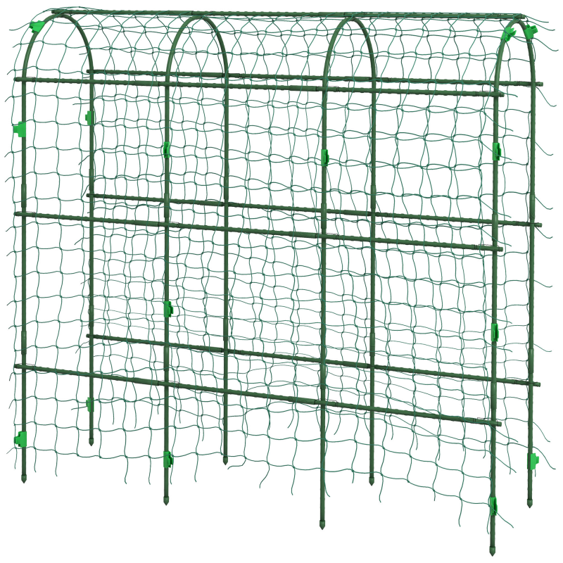 Outsunny Rankgitter Rankhilfe für Kletterpflanzen verstellbares Spalier Pflanzengitter mit Netz Pflanzengerüst Stahl Grün 43 x 182 x 183 cm für Garten Balkon Aosom.de – Bild 1 von 2