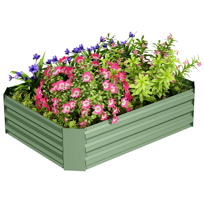 Outsunny Hochbeet aus Stahl, Pflanzbeet Frühbeet Gartenbeet Blumenkasten stapelbar, Pflanzkasten Gemüsebeet 120x90x30cm für Garten Balkon, Pflanzkübel für Blumen, Pflanzen, Gemüse Aosom – Bild 1 von 2