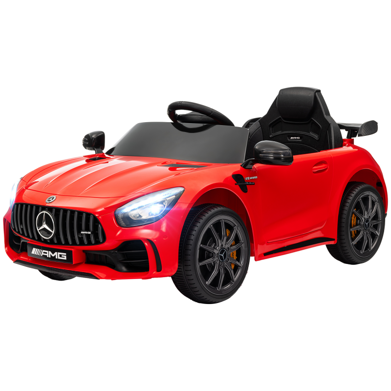 AIYAPLAY Kinder Elektroauto 12 V Kinderauto mit 2,4G Fernbedienung, USB, MP3, Musik, Elektrofahrzeug mit Lichten, Sanftstart, Rückwärtsfunktion, 3-5 km/h, für Kinder 3-6 Jahre, Rot Aosom – Bild 1 von 2