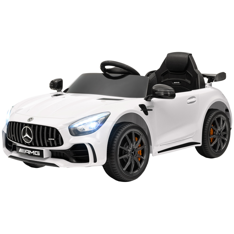 AIYAPLAY Kinder Elektroauto 12 V Kinderauto mit 2,4G Fernbedienung, USB, MP3, Musik, Elektrofahrzeug mit Lichten, Sanftstart, Rückwärtsfunktion, 3-5 km/h, für Kinder 3-6 Jahre, Weiß Aosom – Bild 1 von 2