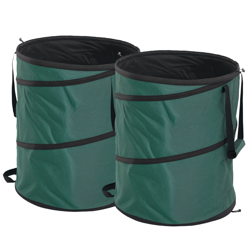 Outsunny Gartensack 2x160L wasserdicht Gartenabfallsack mit Reißverschlussdeckel Griffe, stabil Laubsack, selbststehend Gartensäcke, wiederverwendbare Gartenabfallsäcke für Gartenabfälle Grünschnitt Aosom – Bild 1 von 2
