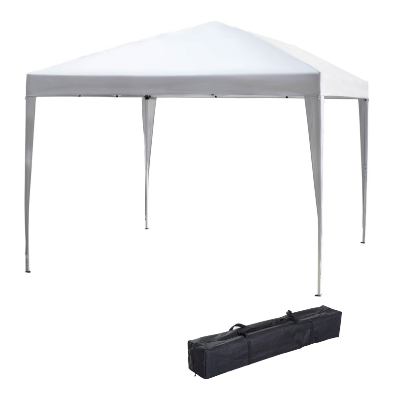 Outsunny Pavillon 2,95x2,95m Pop-Up Faltpavillon mit UV-Schutz, faltbar, Stahl und Oxford-Gewebe, weiß für Gartenpartys und Events Aosom.de – Bild 1 von 2