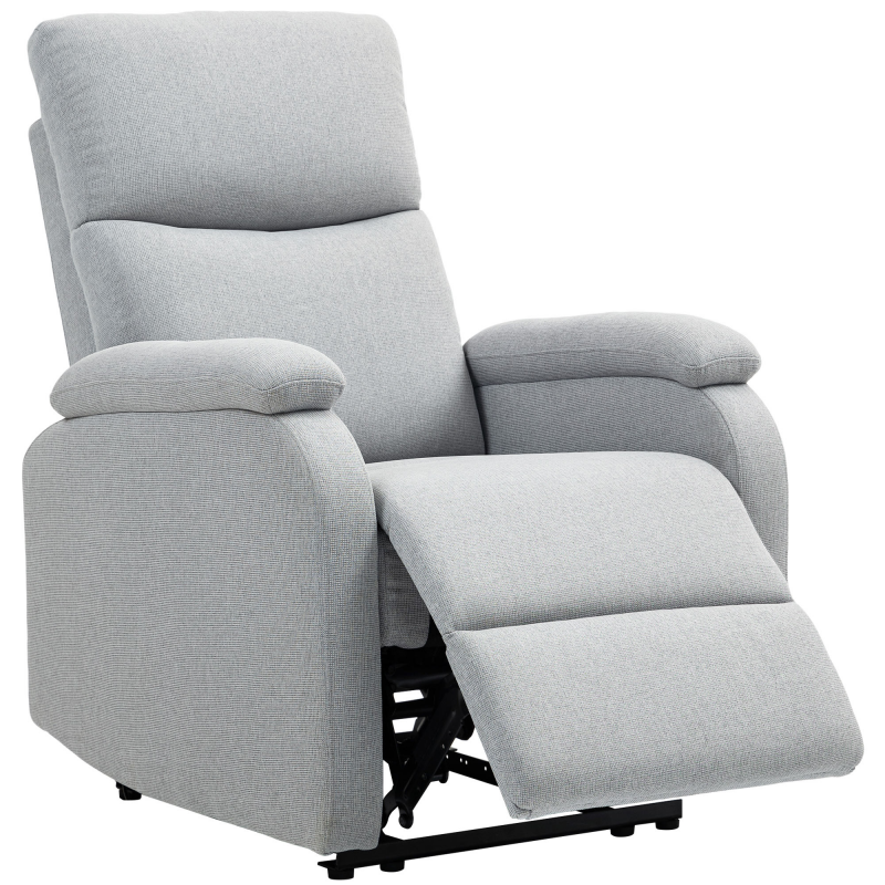 HOMCOM Relaxsessel, Fernsehsessel mit Liegefunktion, Gepolstert TV-Sessel mit Leinenoptik, Liegesessel mit Taschenfederkern, Ruhesessel bis 150 kg belastbar für Wohnzimmer, Grau Aosom – Bild 1 von 2