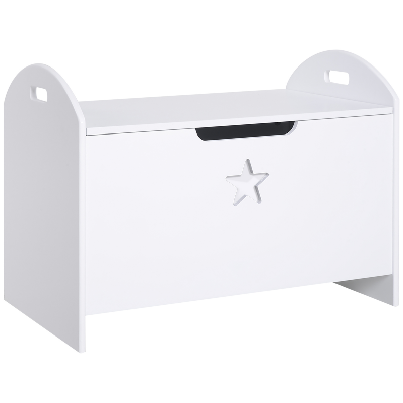 HOMCOM Spielzeugtruhe mit Deckel, Spielzeugkiste für Kinder, Aufbewahrungsbox für Kinderzimmer, Weiß, 62x40x46,5cm Aosom.de – Bild 1 von 2