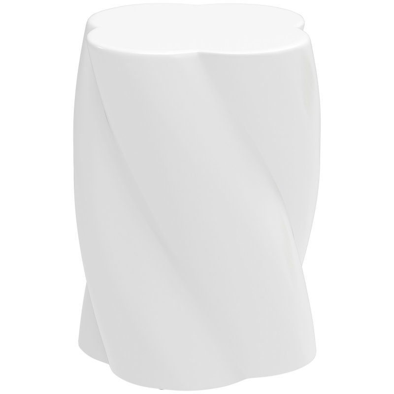 Outsunny Sitzhocker aus Keramik in Spiralform 120kg belastbar Ø33 x 45 cm Wetterfest Garten Hocker mit Deckel Blumenhocker Fußhocker für Outdoor Camping Garten Terrasse Balkon Weiß Aosom – Bild 1 von 2