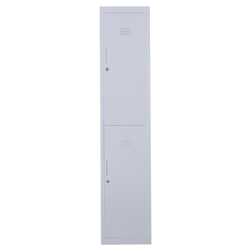 Vinsetto Metallschrank Spind mit 2 Fächern, abschließbar mit 2 Schlüsseln, 4 Regale, 38 x 46 x 180 cm, Grau Aosom – Bild 1 von 2
