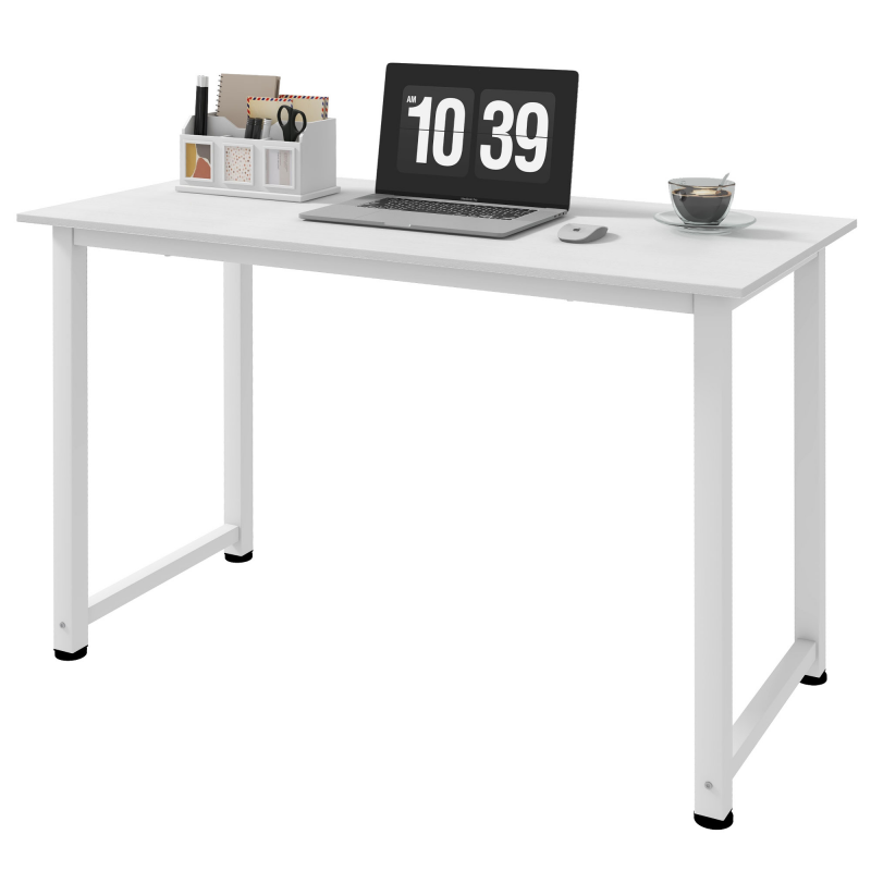 HOMCOM Computertisch Esstisch 120L x 60B x 76H cm Weiß Multifunktion Große Arbeitsfläche Robuster Metallrahmen Aosom – Bild 1 von 2