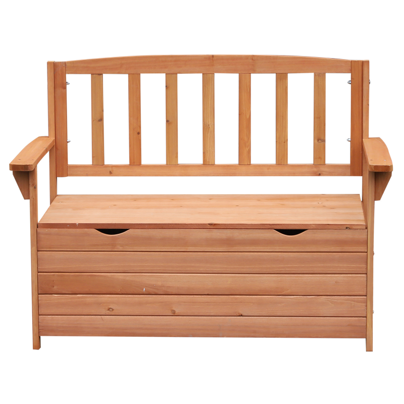 Outsunny Gartenbank aus Tannenholz mit Stauraum, Maße 112L x 58B x 84H cm Aosom – Bild 1 von 2