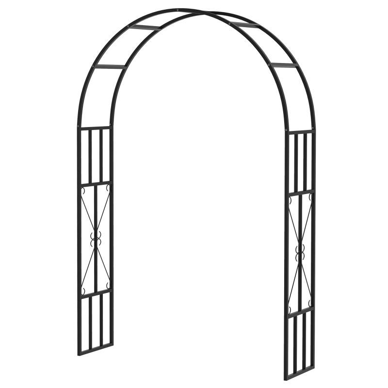 Outsunny Gartenbogen aus Stahl, Rosengartenbogen für Kletterpflanzen, Rosen, Glyzinien, für Zeremoniedekoration, 150 x 40 x 223 cm, schwarz Aosom – Bild 1 von 2