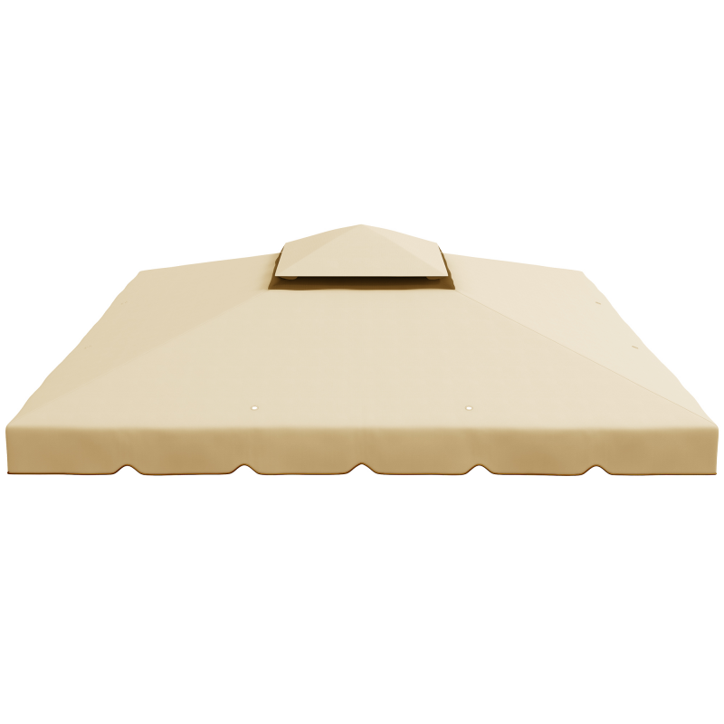 Outsunny Ersatzdach für Pavillon, Partyzelt, 3 x 3 m, Polyester-Hochdichtegewebe 170 g/m², beige Aosom – Bild 1 von 2