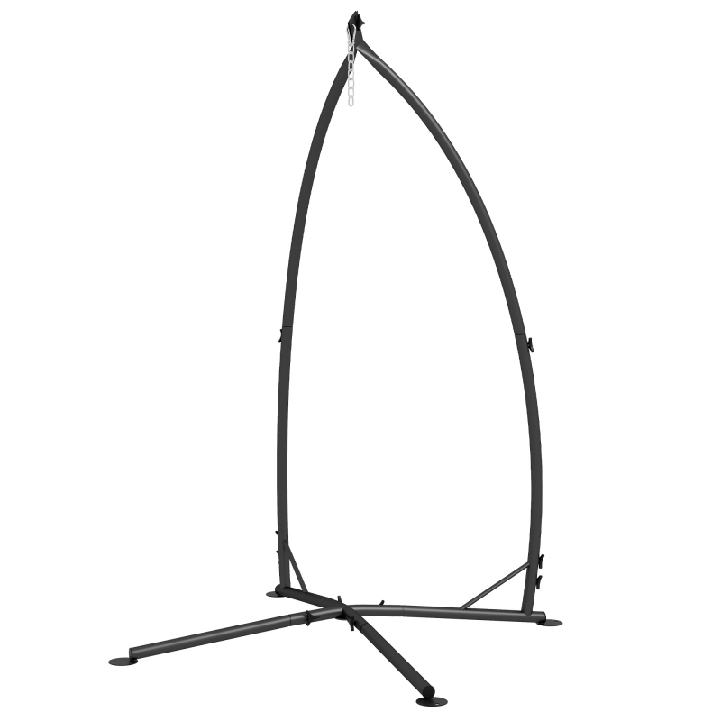 Outsunny Ständer für Hängesessel - Hängestuhl Ständer, Höhe 215 cm - Maximale empfohlene Belastung 130 kg, schwarzem Metall Aosom – Bild 1 von 2