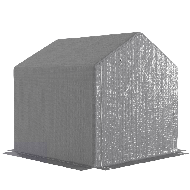 Outsunny Abri de jardin 2 x 2 x 2 m abri vélo extérieur mit feuerverzinktem Stahlrahmen, wasserdicht und UV-beständig, Fahrrad-, Motorrad-, Werkzeuglagerzelt - grau Aosom – Bild 1 von 2