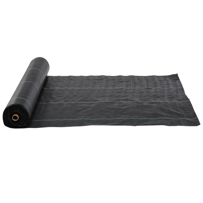 Outsunny Unkrautfolie, Unkrautvlies gegen Unkraut 100 x 2 m, reißfest und für extreme Witterungsbedingungen, aus Polypropylen, schwarz Aosom – Bild 1 von 2