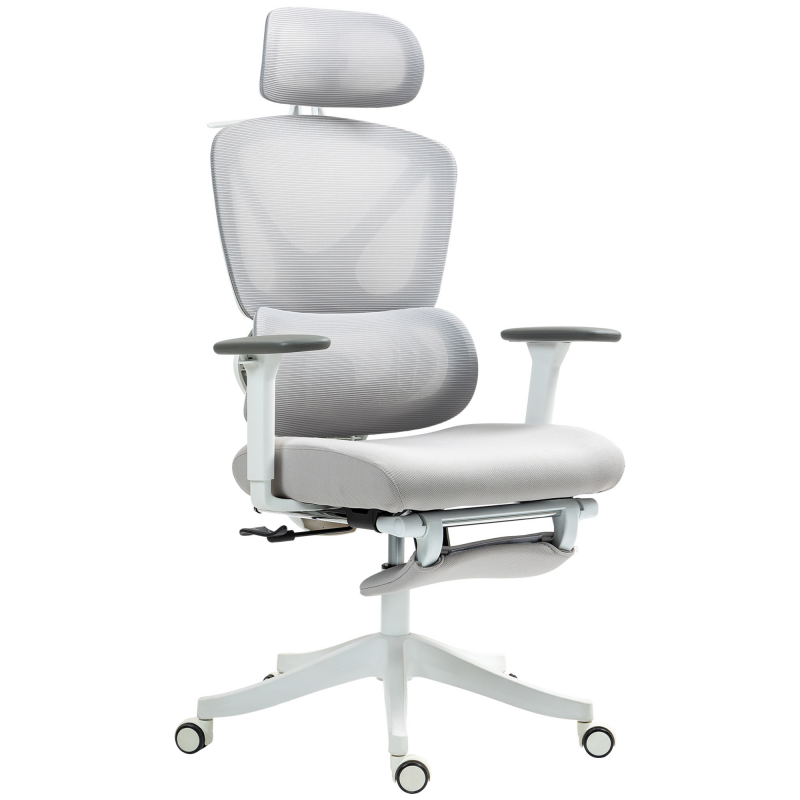 HOMCOM Bürostuhl - Höhenverstellbarer Bürostuhl, neigbare Rückenlehne, 3D-Armlehnen, drehbares Kopfstütze, verstellbare Lendenwirbelstütze, Netz-Bürositz, 71x70x119cm, Schwarz Aosom – Bild 1 von 2