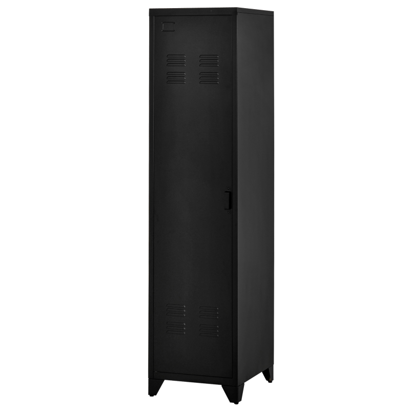 HOMCOM Garderobenschrank aus kompaktem Metall mit 3 Regalen, 1 Stange 43B x 50T x 180H cm im industriellen Stil Aosom – Bild 1 von 2