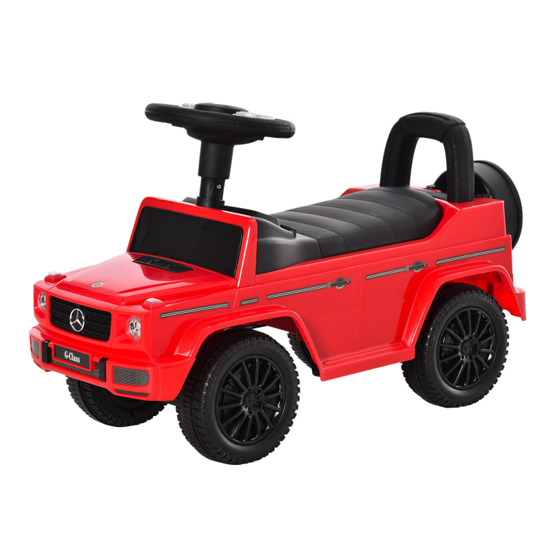 HOMCOM Kinder-Laufwagen Kinderfahrzeug zum Schieben lizenziertes Mercedes Benz 12-36 Monate Stauraum Hupe Lichter Rot Aosom – Bild 1 von 2