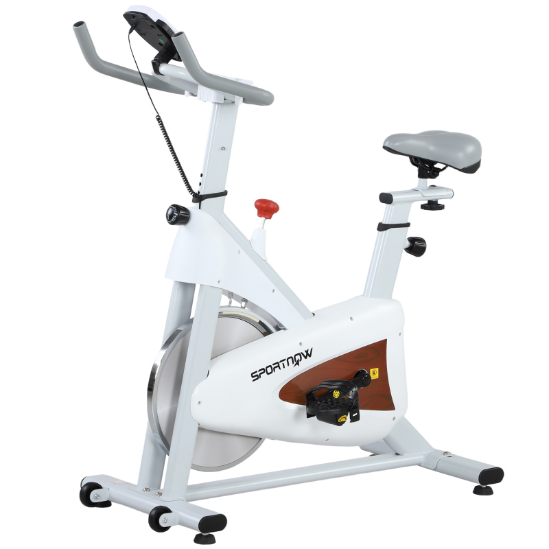 SPORTNOW Heimfahrrad, leises Standfahrrad mit einstellbarem Sitz und Widerstand, LCD-Monitor, Tabletthalter, Innenfahrrad für Cardio-Training zu Hause, weiß Aosom – Bild 1 von 2