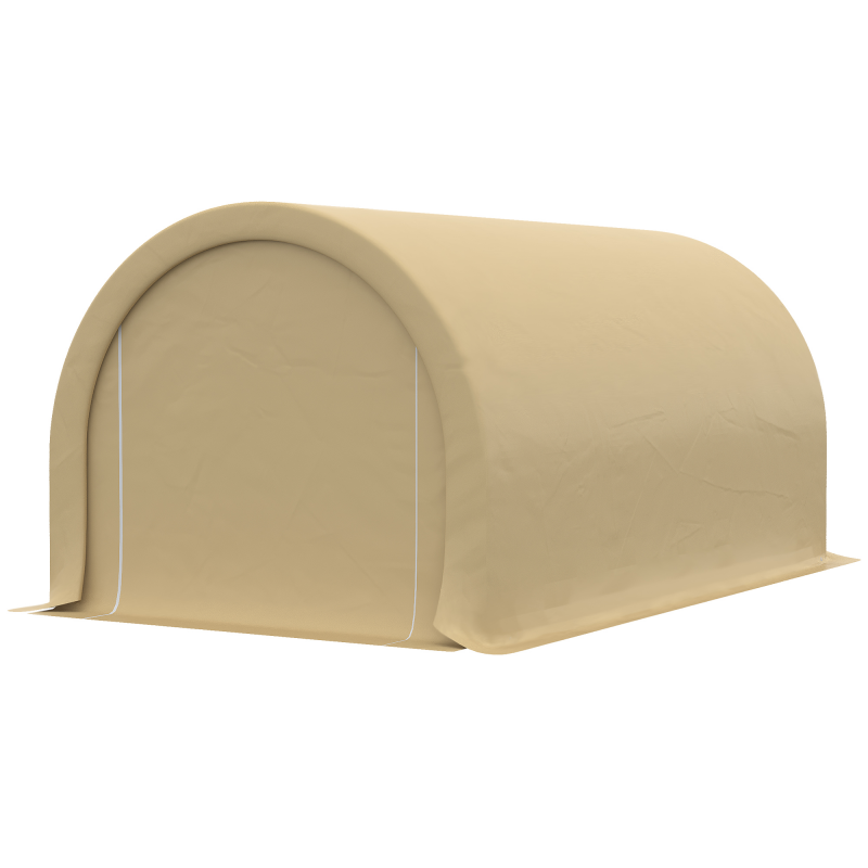 Outsunny Carport-Garage mit den Maßen 5L x 3W x 2,4H m, robuster verzinkter Stahlrahmen, wasserdichte, UV-beständige 190 g/m² Polyethylen-HD-Beschichtung in Beige Aosom – Bild 1 von 2