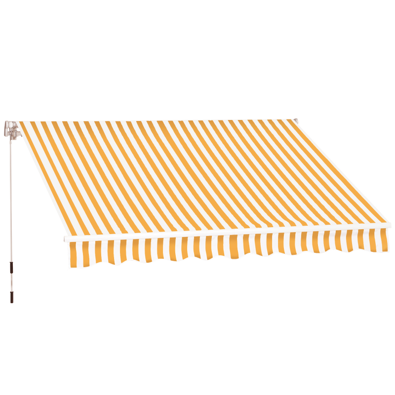 Outsunny Manueller ausziehbarer Markisenstore 295 x 245 cm für Terrasse mit Kurbel, einstellbarer Winkel 45°-85°, aus Aluminium und Polyester 280 g/m², Terrassenmarkise, Balkon, Hof, orange Aosom – Bild 1 von 2