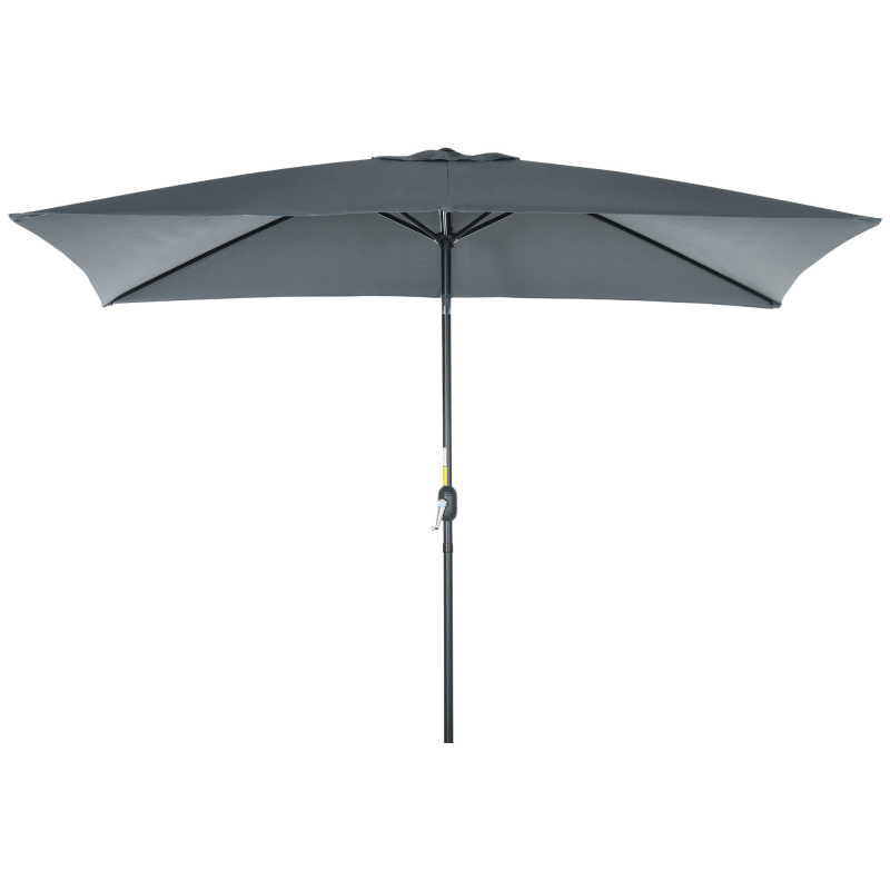 Outsunny Gartenschirm rechteckig neigbar aus Aluminium mit hochdichtem Polyester 3 x 2 m dunkelgrau Aosom – Bild 1 von 2