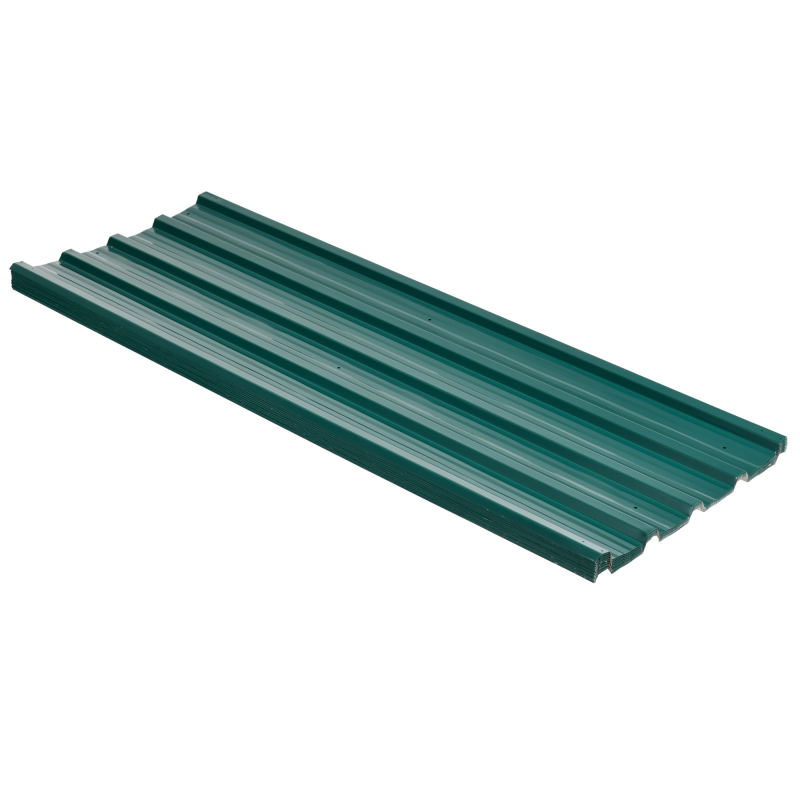 Outsunny 12 Stück Trapezblech 129x45cm 7m² Verzinkt Dachblech 0,25 mm Wetterfest Profilblech Verzinkter Stahl Dachplatten Dachpaneele Stahlblech Wellblechplatten für Dach Gerätehaus Carport Grün Aosom – Bild 1 von 2