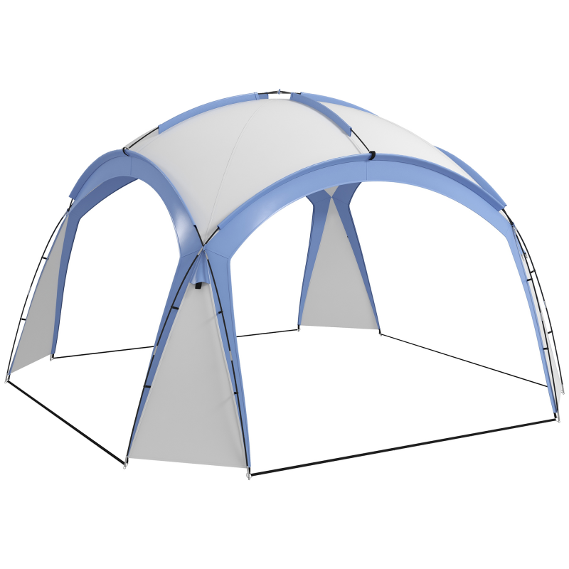 Outsunny Event Shelter 3,5 x 3,5m Pavillon mit Haken Tür Wasserabweisend winterfest Gartenpavillon Partyzelt Sonnenschutz für Camping, Garten Festivals Blau Aosom – Bild 1 von 2