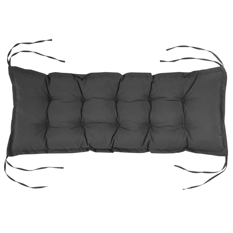 Outsunny Sitzkissen 100x40 cm Stuhlkissen mit Bindebänder, 10cm dick Polsterauflage, waschbar Sitzpolster für Haus, Garten, Sofa, Stühle, Dunkelgrau Aosom – Bild 1 von 2