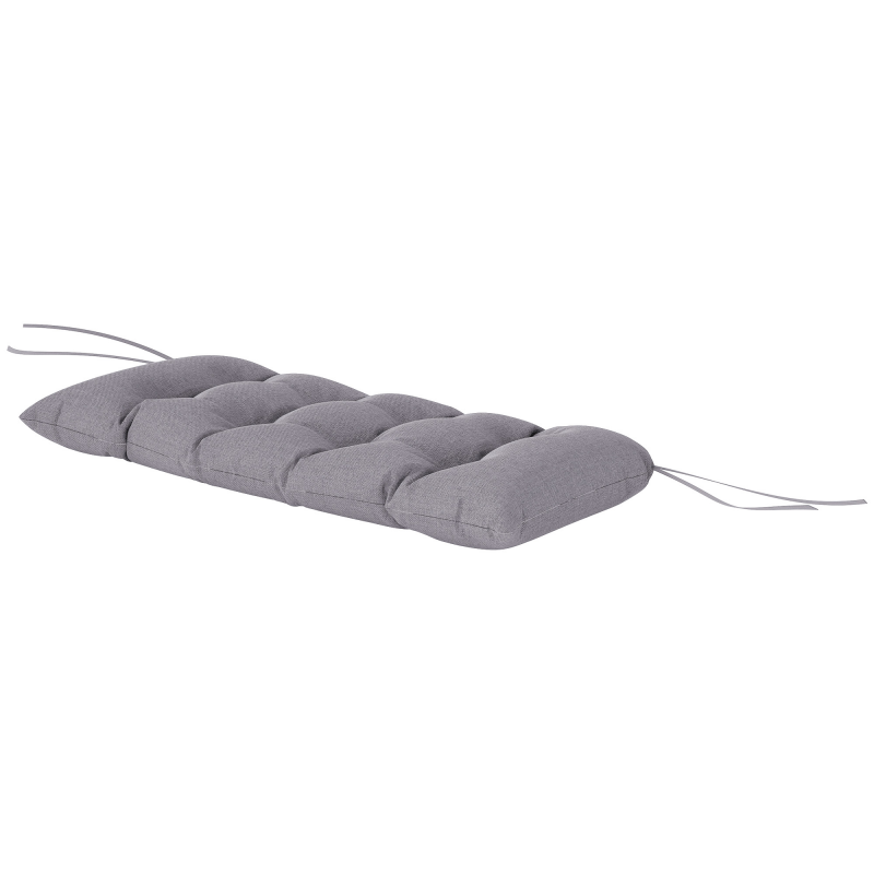 Outsunny Bankauflage 105 x 46 x 12,5 cm Bankkissen mit Bändern, Outdoor Sitzkissen, wasserabweisend Stuhlkissen UPF50+, Sitzauflage, Sitzpolster, Bankpolster für Gartenmöbel, Sitzbank, Grau Aosom – Bild 1 von 2