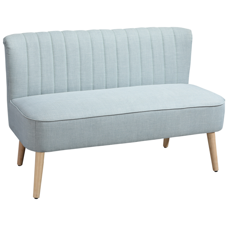 HOMCOM 2-Sitzer Stoffsofa, kleines Zweisitzer Sofa, Sofa pflegeleicht, Holz, Schaumstoff, Hellgrün Aosom.de – Bild 1 von 2