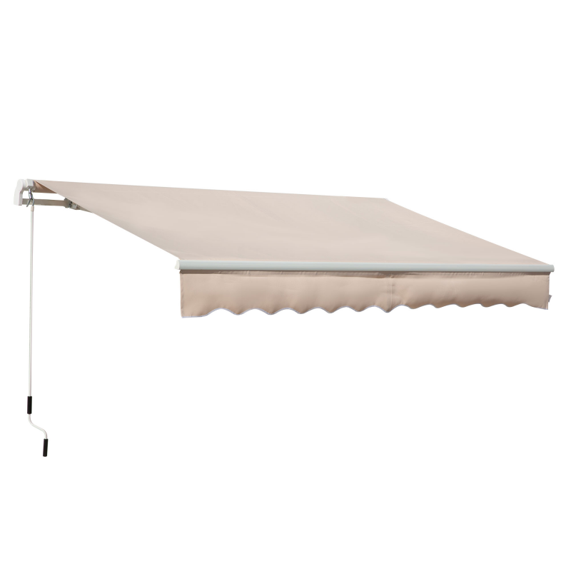 Outsunny Ausfallmarkise für den Außenbereich, Armmarkise mit Kurbelöffnung, 295x200 cm, Beige Aosom – Bild 1 von 2