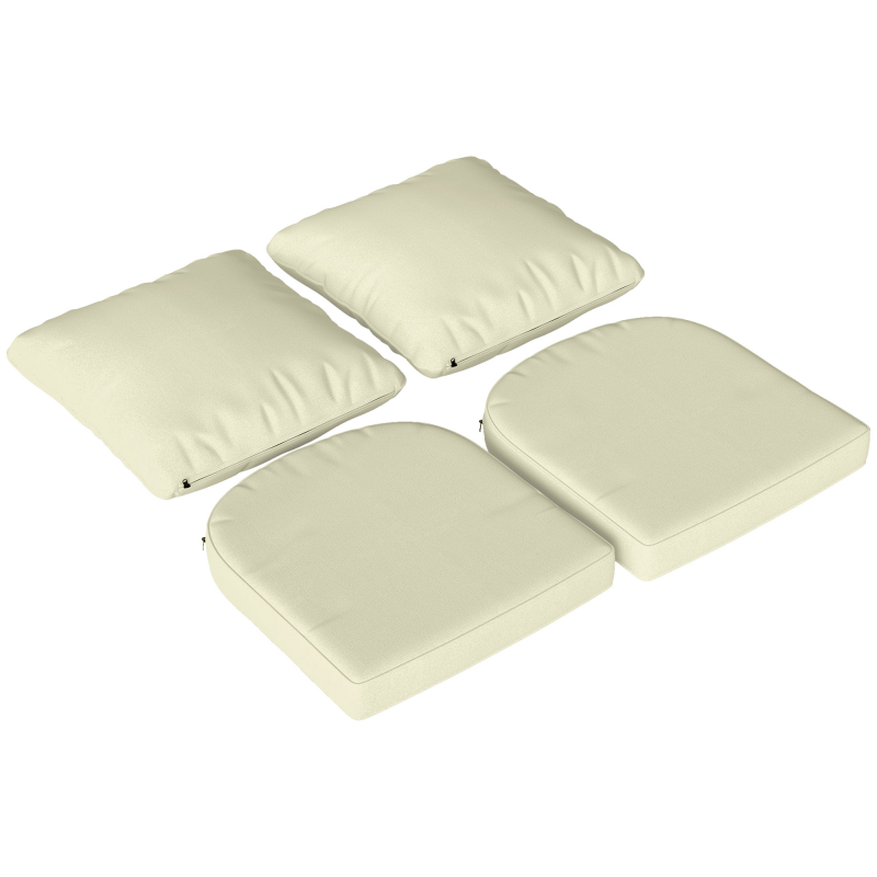 Outsunny Set aus 2 Sitzkissen mit Rückenlehne, bequemes atmungsaktives Sitz- und Rückenkissen, abnehmbarer Bezug, UV-beständig, für Innen- und Außenbereich, Cremeweiß Aosom – Bild 1 von 2