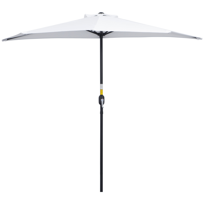 Outsunny Halber Sonnenschirm Ø 2,6 m, Balkonschirm 5 Stahlstreben Polyester creme Aosom – Bild 1 von 2