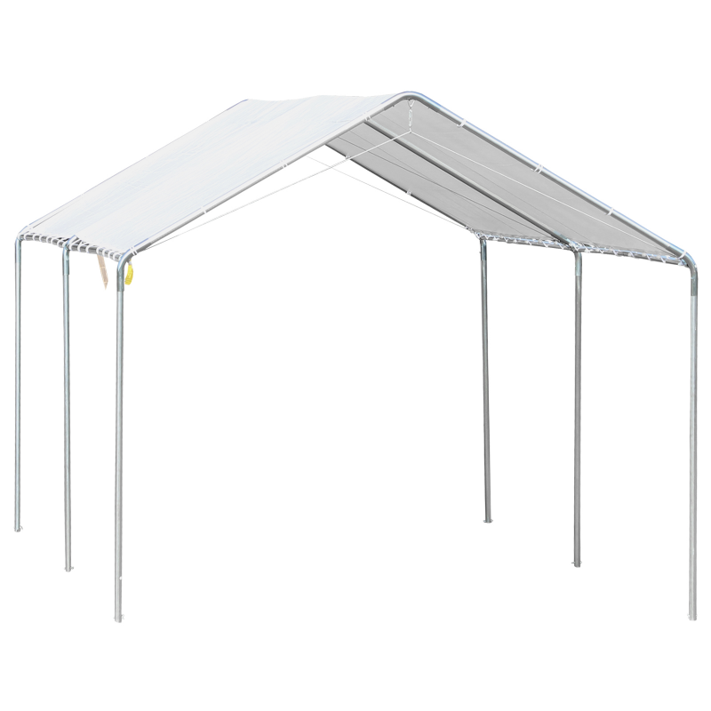 Outsunny Carport Überdachung für Auto 6 x 3 m robuster verzinkter Stahl, HDPE weiß Aosom – Bild 1 von 2