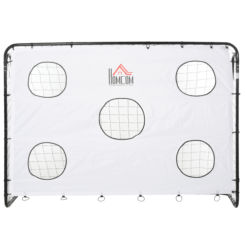HOMCOM Fußballtor für Kinder und Erwachsene mit PE-Netz, aus Metall und Oxford, Weiß und Schwarz, 240x88x171,5cm Aosom – Bild 1 von 2