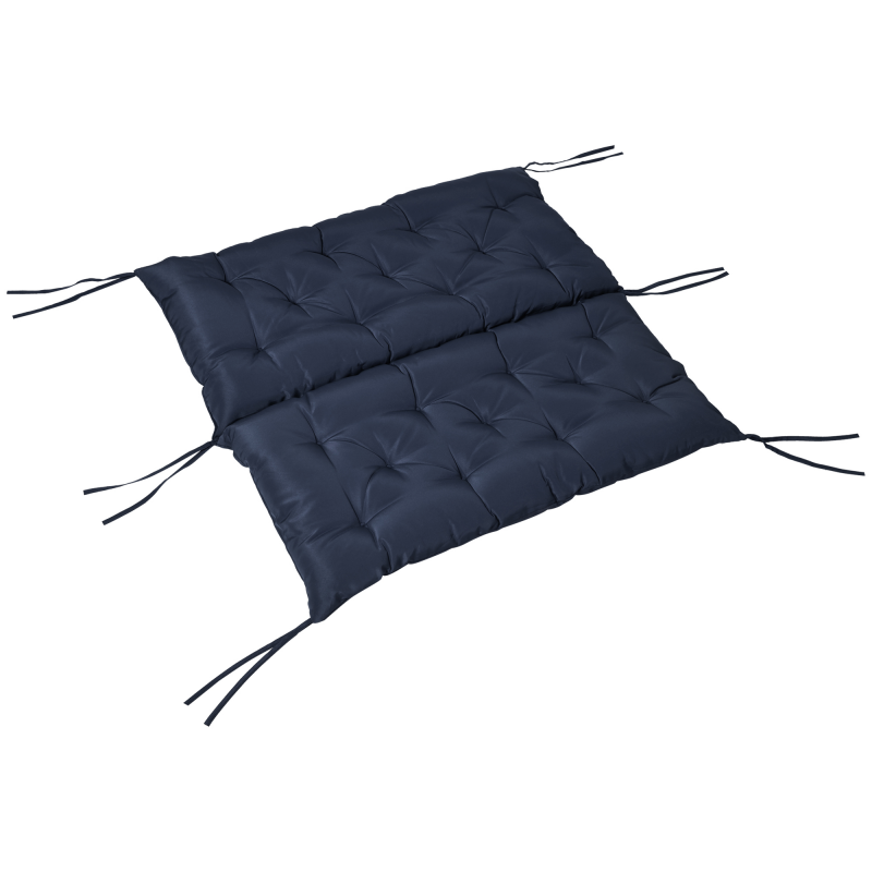 Outsunny Bankkissen Sitz und Rückenpolster für Gartenbank Schaukel Sofa 2-Sitzer 100 x 98 x 8 cm Dunkelblau Aosom – Bild 1 von 2