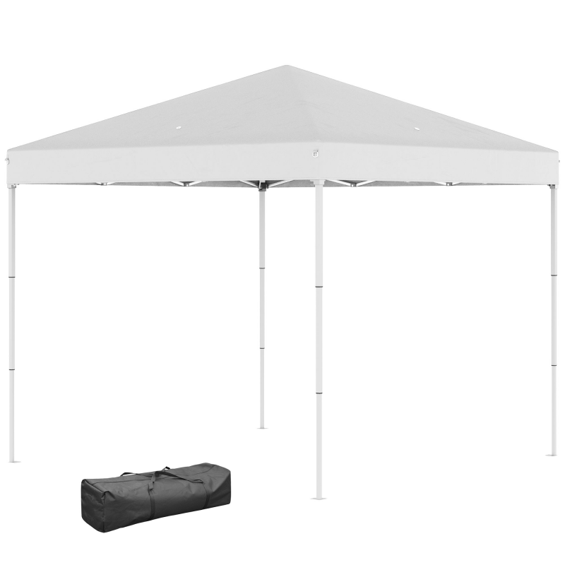 Outsunny Gazebo Pieghevole 2,5 x 2,5 m Wasserdicht mit Seilen und Heringen, aus Stahl und Oxford-Gewebe, Weiß Aosom – Bild 1 von 2