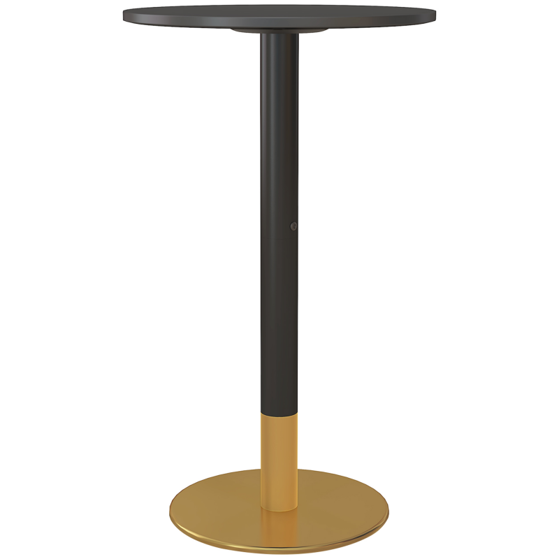 HOMCOM Bartisch runder Bistrotisch Stehtisch Küchentisch modernes Design Stahlgestell 60L x 60B x 102H cm schwarz Aosom – Bild 1 von 2